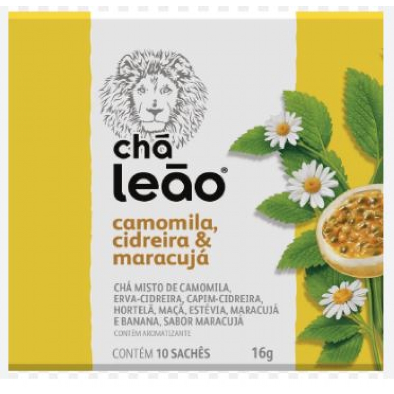 CHA MATTE CAMOMILA CIDREIRA ; MARACUJA 10 SACHES DE 1,6G - CHA LEAO