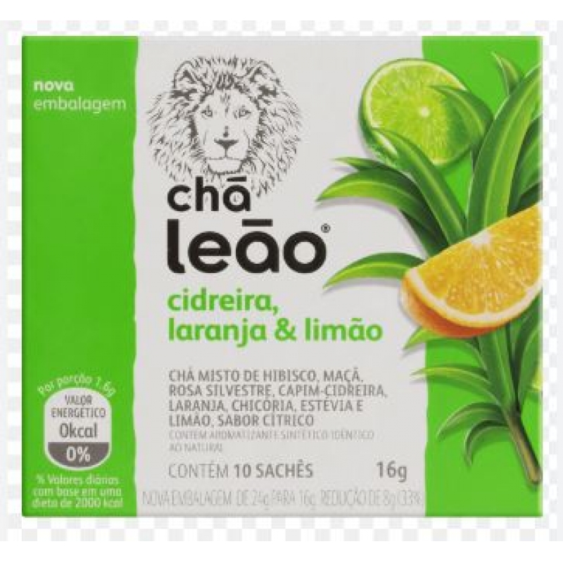 CHA LEAO CIDREIRA, LARANJA E LIMAO 10 SACHES DE 1,6G - CHA LEAO