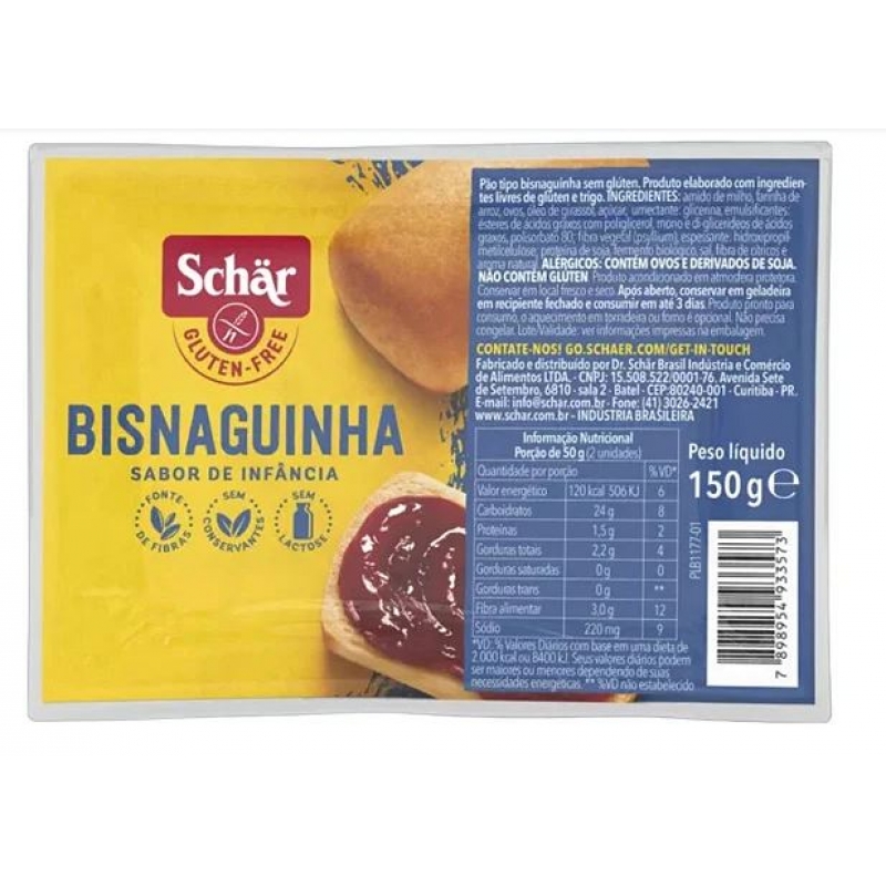 PÃO BISNAGUINHA 150 GR. - SCHAR