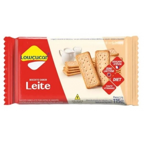 BISCOITO SABOR LEITE ZERO AÇUCAR ZERO LACTOSE 140G LOWÇUCAR