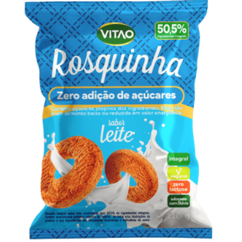 ROSQUINHA INTEGRAL ZERO SABOR LEITE 110G -VITAO - 5446