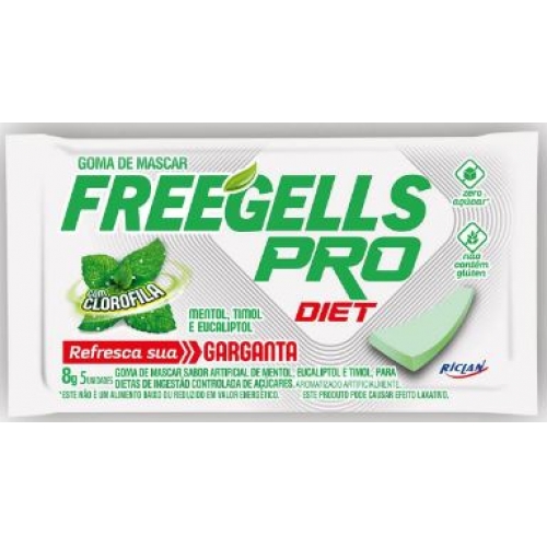 CHICLE FREEGELLS PRO DIET MENTA RICLAN 8G DP C/15