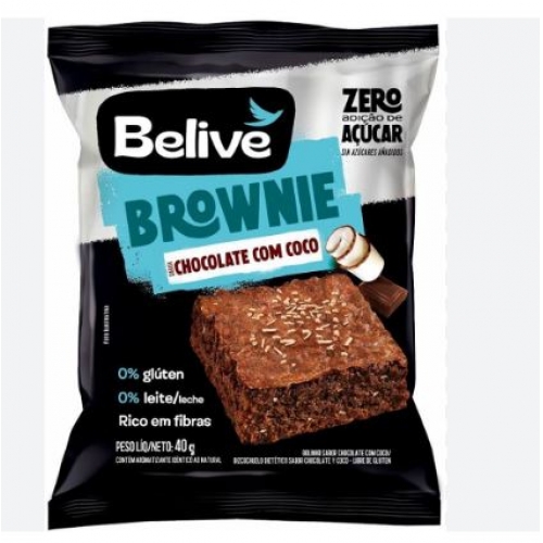 BROWNIE CHOCOL C/COCO ZERO 40GR BELIVE