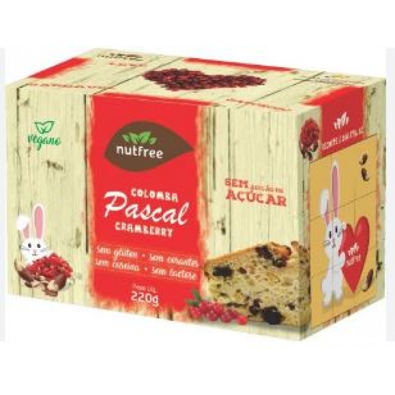 COLOMBA DE CRANBERRY E CASTANHA VEGANA NUTFREE 200 GRAMAS