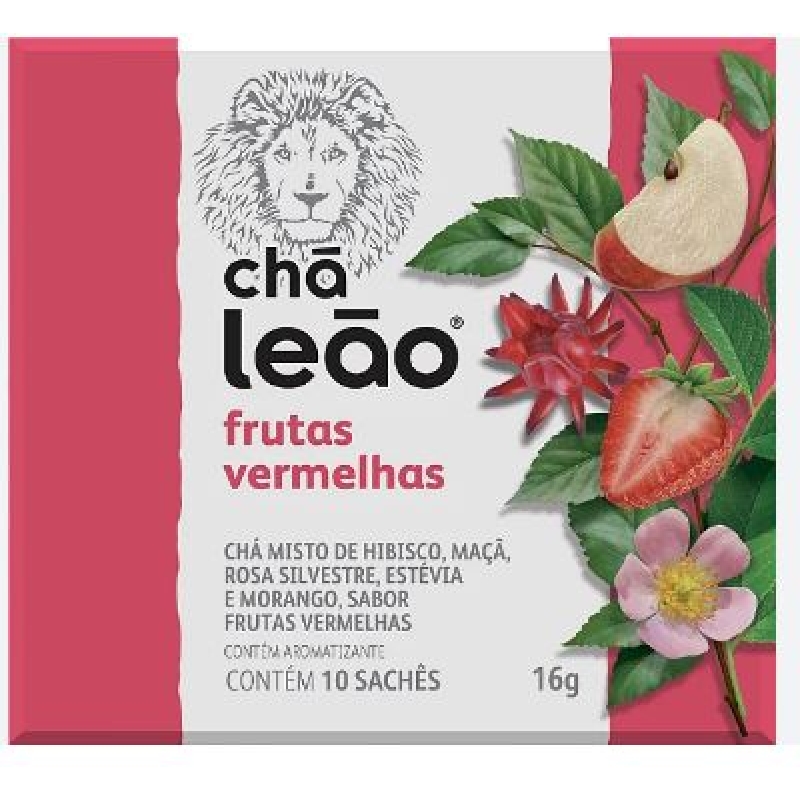 CHA LEAO FRUTAS VERMELHAS 10 SACHES DE 1,6G - CHA LEAO