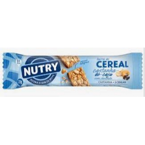 barra de cereal caju+chocolate 22gr nutry