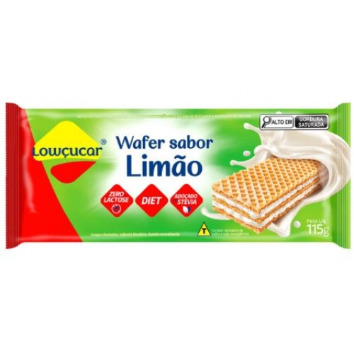 WAFER SABOR LIMÃO ZERO AÇUCAR 115G LOWÇUCAR