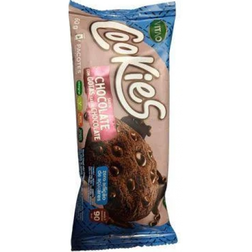 COOKIES INTEGRAL ZERO SABOR CHOCOLATE COM GOTAS DE CHOCOLATE 60G -VITAO- 5441