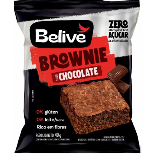 BROWNIE BELIVE ZERO ACUCAR CHOC. 40G DP C/10