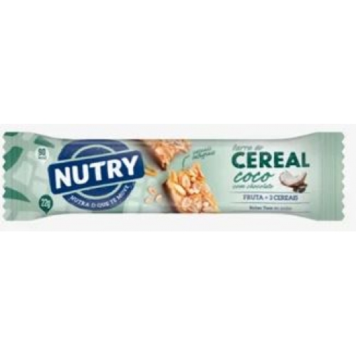 barra de cereal coco + chocolate 22gr nutry