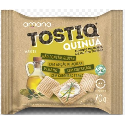 TOSTIQ QUINUA TRADICIONAL ZERO ACUCAR AMANA 70G DP C/7