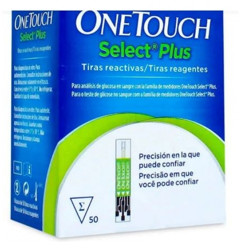 TIRAS DE GLICEMIA ONE TOUCH SELECT PLUS C/50