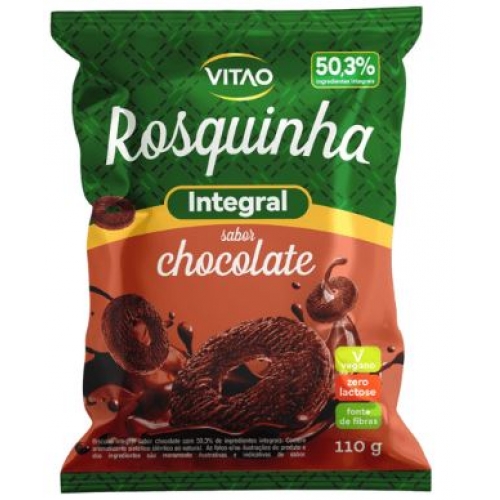 ROSQUINHA INTEGRAL SABOR CHOCOLATE 110G -VITAO- 5439