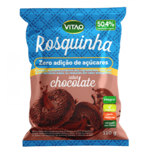 ROSQUINHA INTEGRAL ZERO SABOR CHOCOLATE 110G -VITAO- 5445