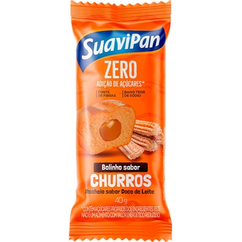 BOLINHO DE CHURROS S/AÇUCAR 40G SUAVIPAN