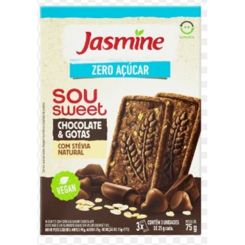 BISCOITO CHOLATE E GOTAS VEGAN 75G JASMINE