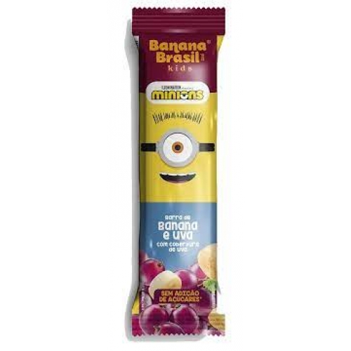 BARRA DE FRUTA MINIONS BANANA E UVA COM COBERTURA DE UVA DISPLAY 20 UN DE 22G - BANANA BRASIL