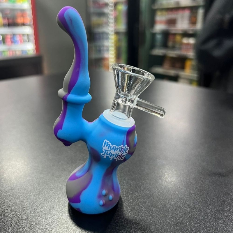 BONG SILICONE MUMBLE PQ AZUL C/ ROXO