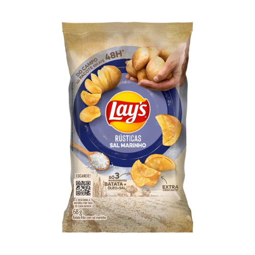 LAYS BATATA RÚSTICA SAL MARINHO 68g