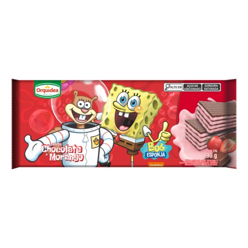 WAFER CHOCOLATE MORANGO 90G