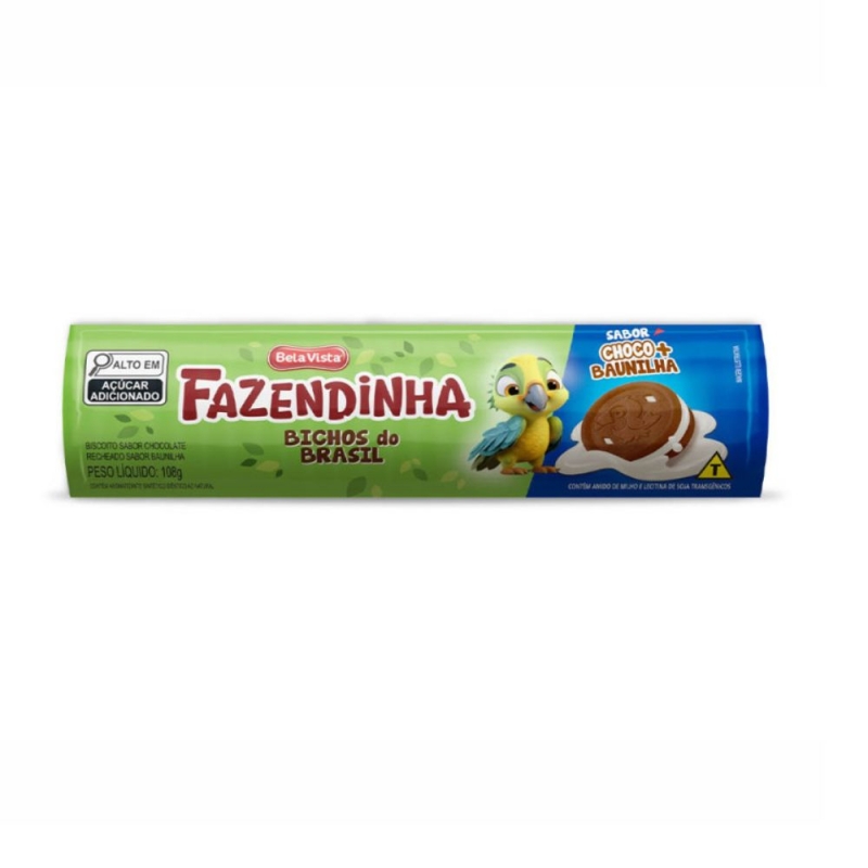 BOLACHA FAZENDINHA SABOR CHOCO+BAUNILHA 108G