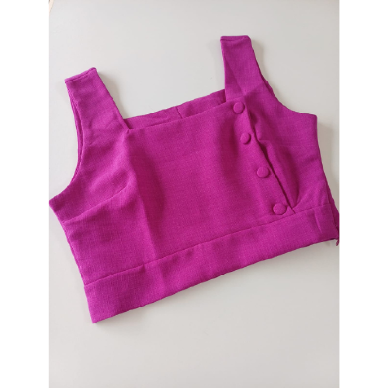 BLUSA CROPPED LINHO PINK TAM G