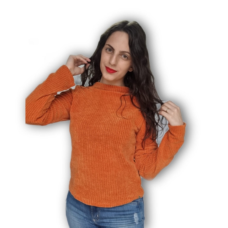 BLUSA LÃ MOUSSE LARANJA