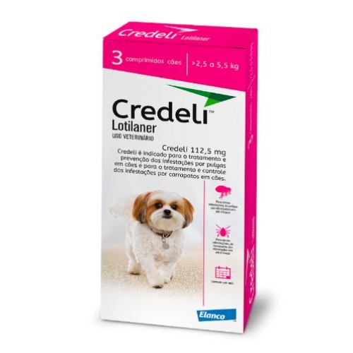 ANTIPULGA CREDELI 112,5MG PARA CÃES 2,5-5KG ELANCO COMPRIMIDO