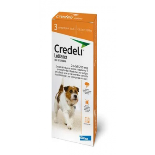 ANTIPULGA CREDELI 225 MG PARA CÃES 5,5 A 11KG ELANCO COMPRIMIDO