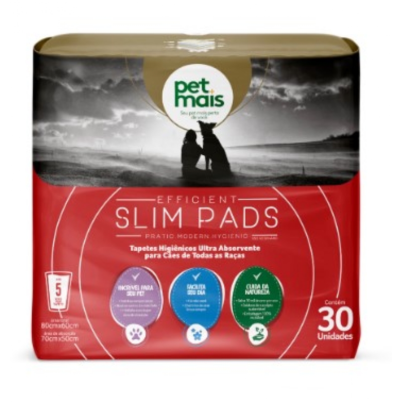 TAPETE HIGIENICO SLIM PADS 80 X 60 CM 30 UNIDADES PET MAIS