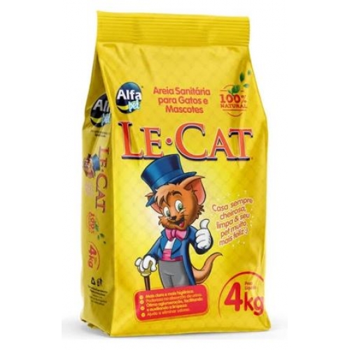 AREIA SANITÁRIA LE CAT PARA GATOS E MASCOTES 4KG