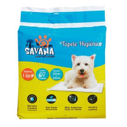 TAPETE HIGIÊNICO SAVANA 60X60 7 UNIDADES