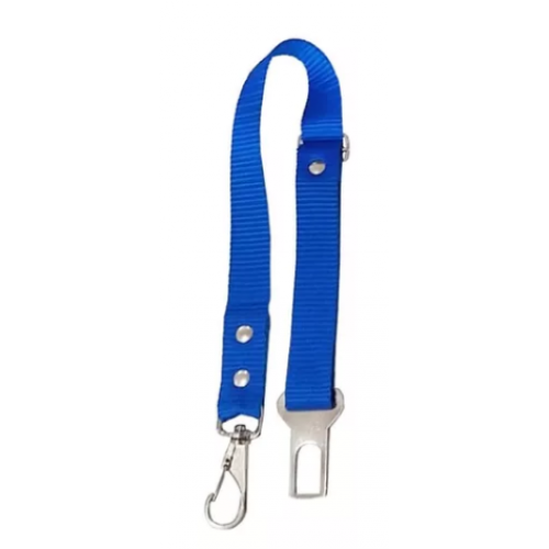 CINTO DE SEGURANÇA PARA CAES E GATOS NYLON AZUL 25MM 80 CM MALU PET