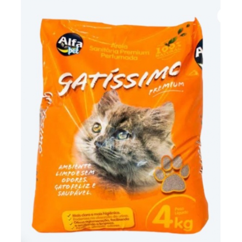 AREIA SANITÁRIA PREMIUM PERFUMADA GATISSIMO 4 KG ALFA PET