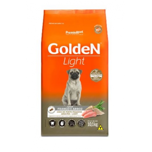 RAÇÃO GOLDEN FORMULA CAES ADULTOS LIGHT FRANGO E ARROZ PORTE PEQUENO 10,1KG