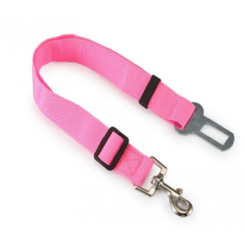 CINTO DE SEGURANÇA PARA CAES E GATOS NYLON ROSA 25MM 80 CM MALU PET