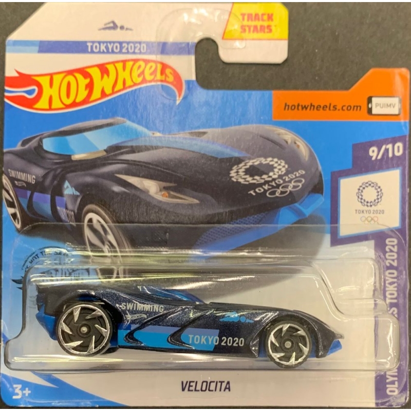 HOT WHEELS - TOKYO 2020 VELOCTA AZUL DE 2018 9/10 COM BLISTER PEQUENO