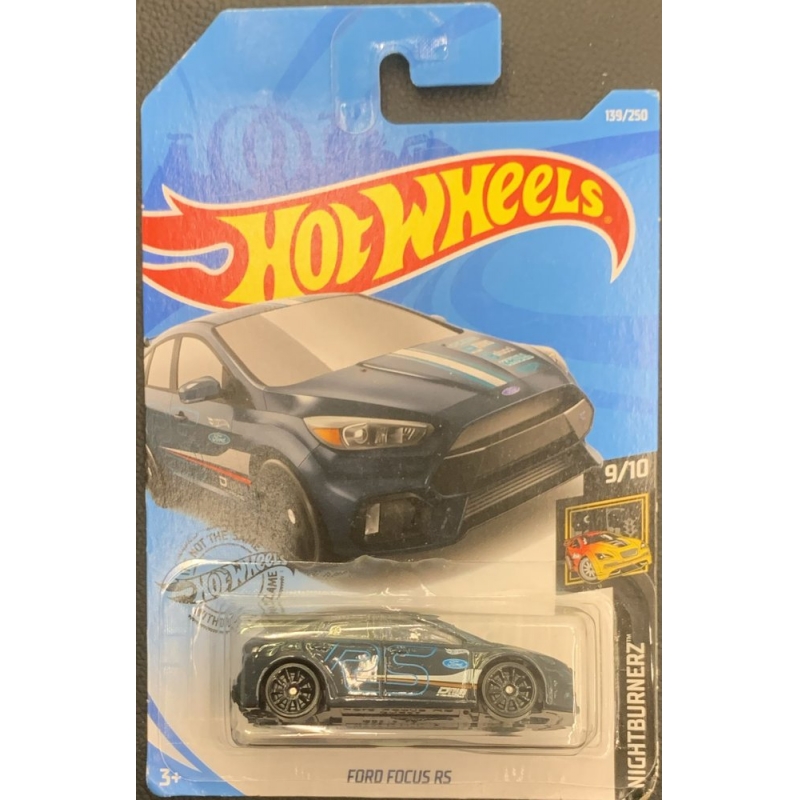 HOT WHEELS FORD FOCUS RS 9/10 2018 AZUL COM EMBALAGEM NORMAL