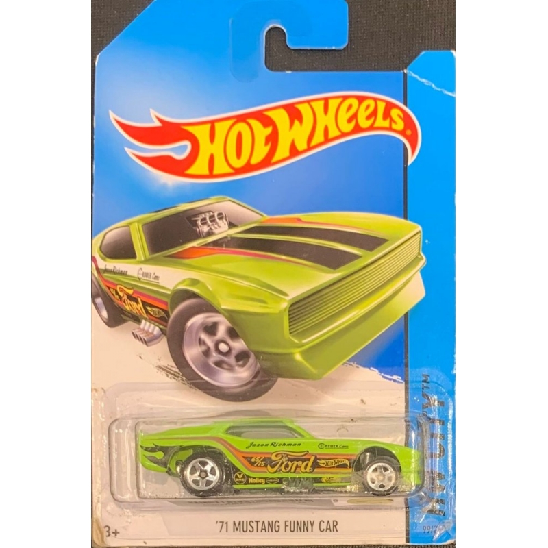 HOT WHEELS - ´71 MUSTANG FUNNY CAR VERDE DE 2013 HW CITY COM BLISTER NORMAL