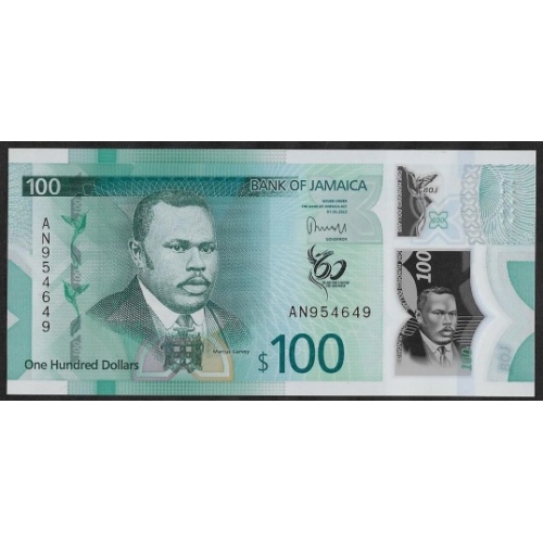JAMAICA 100 DOLLAR DE POLIMERO  DO BANCO DA JAMAICA -FLOR DE ESTAMPA