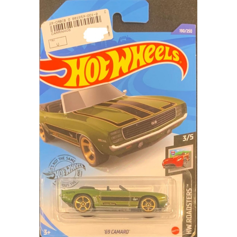 HOT WHEELS - ´69 CAMARO VERDE DE 2018 3/5 COM BLISTER NORMAL