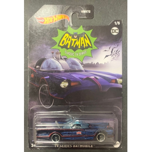 HOT WHEELS - BATMAN TV SERIES BATMOBILE PRETO COM CHAMAS AZUIS DE 2021 1/5