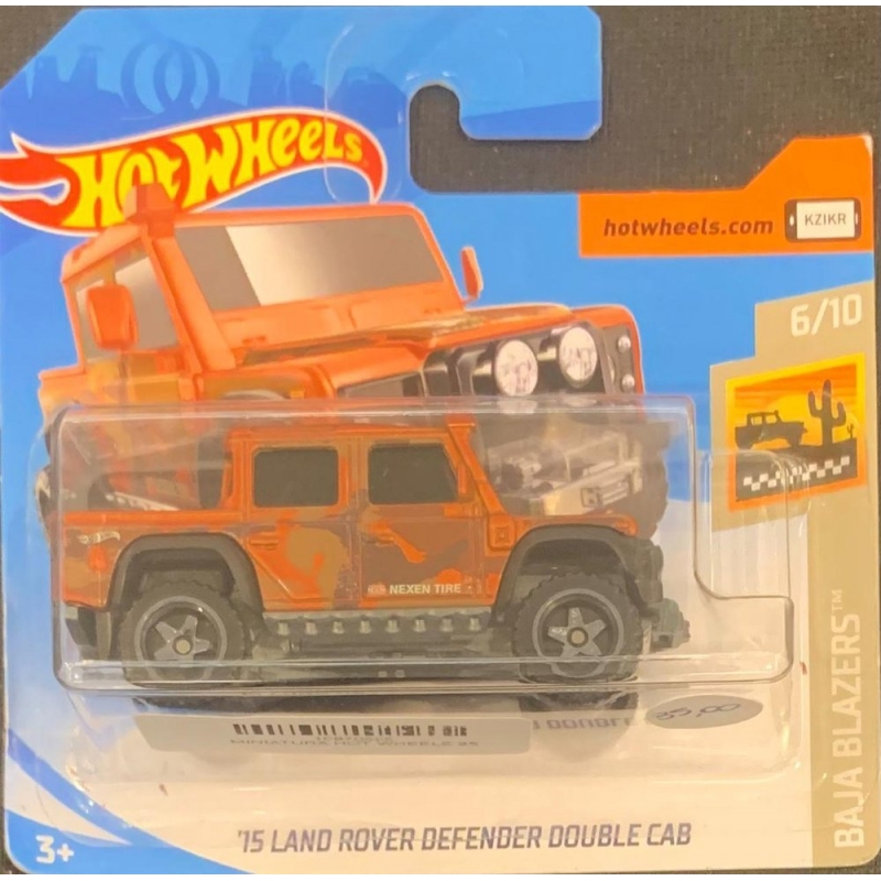 HOT WHEELS-´15 LAND ROVER DEFENDER DOUBLE CAB LARANJA 2018 6/10 BLISTER PEQUENO