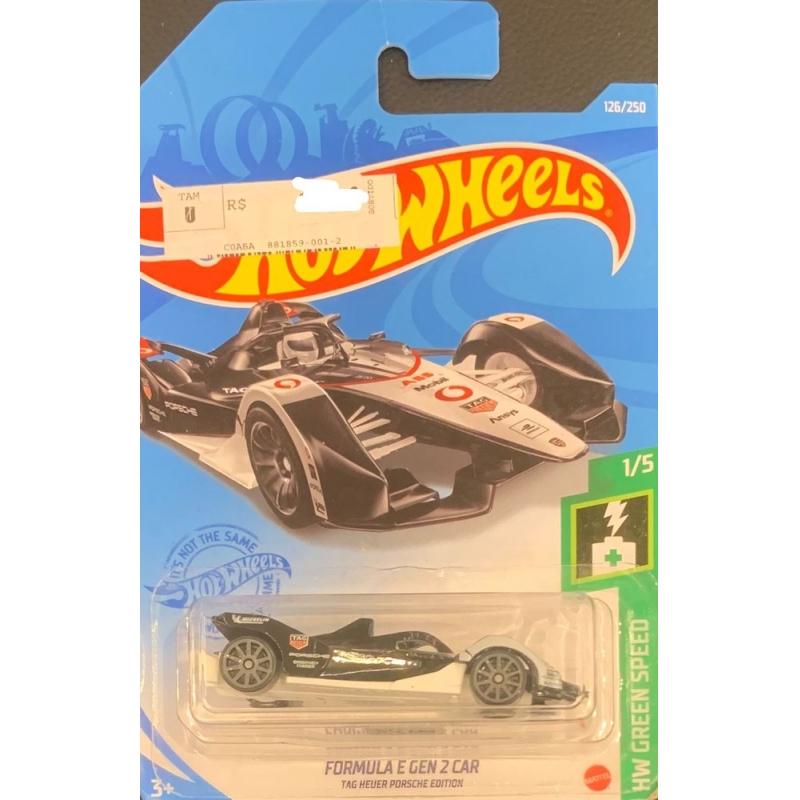 HOT WHEELS - FORMULA E GEN 2 CAR PRETO DE 2020 1/5 COM BLISTER NORMAL