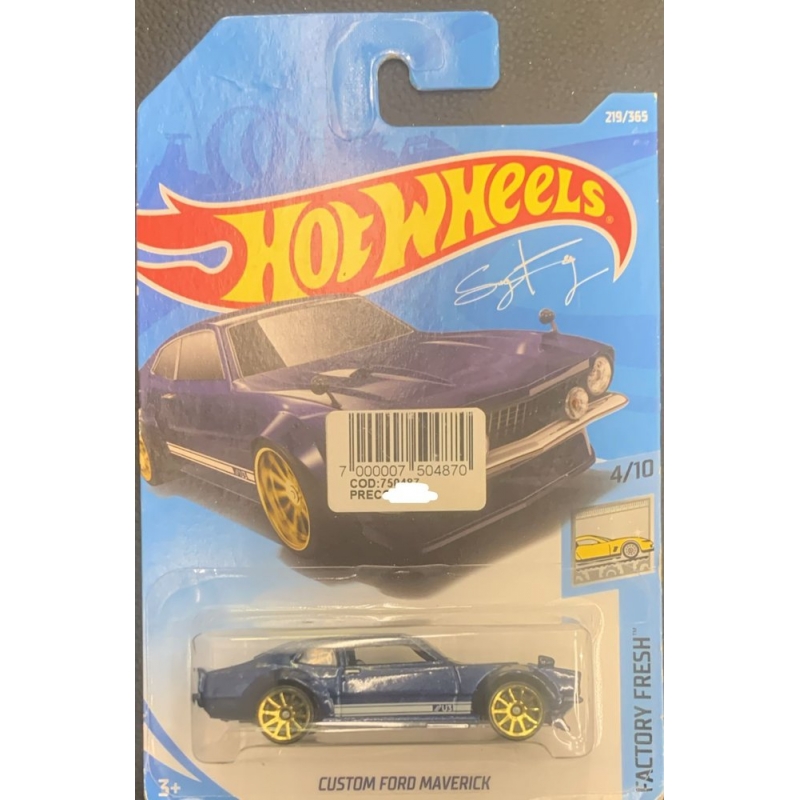 HOT WHEELS CUSTOM FORD MAVERICK 4/10 2017 AZUL COM EMBALAGEM NORMAL