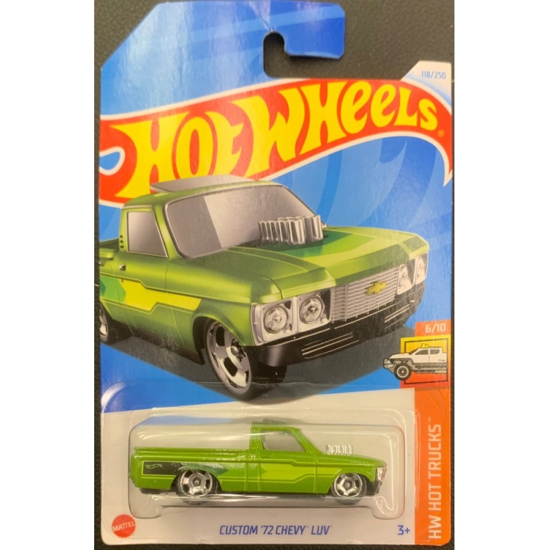 HOT WHEELS - CUSTOM ´72 CHEVY LUV VERDE DE 2021 6/10 COM BLISTER NORMAL