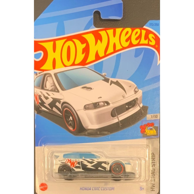 HOT WHEELS - HONDA CIVIC CUSTOM BRANCO DE 2021 7/10 COM BLISTER NORMAL