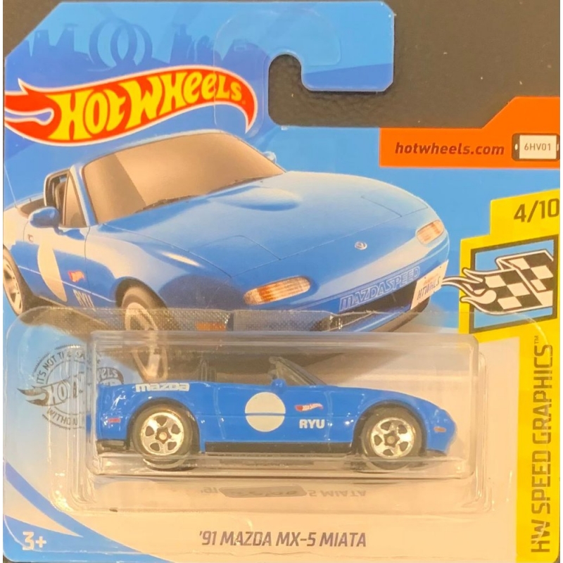 HOT WHEELS - ´91 MAZDA MX-5 MIATA AZUL DE 2018 4/10 COM BLISTER PEQUENO