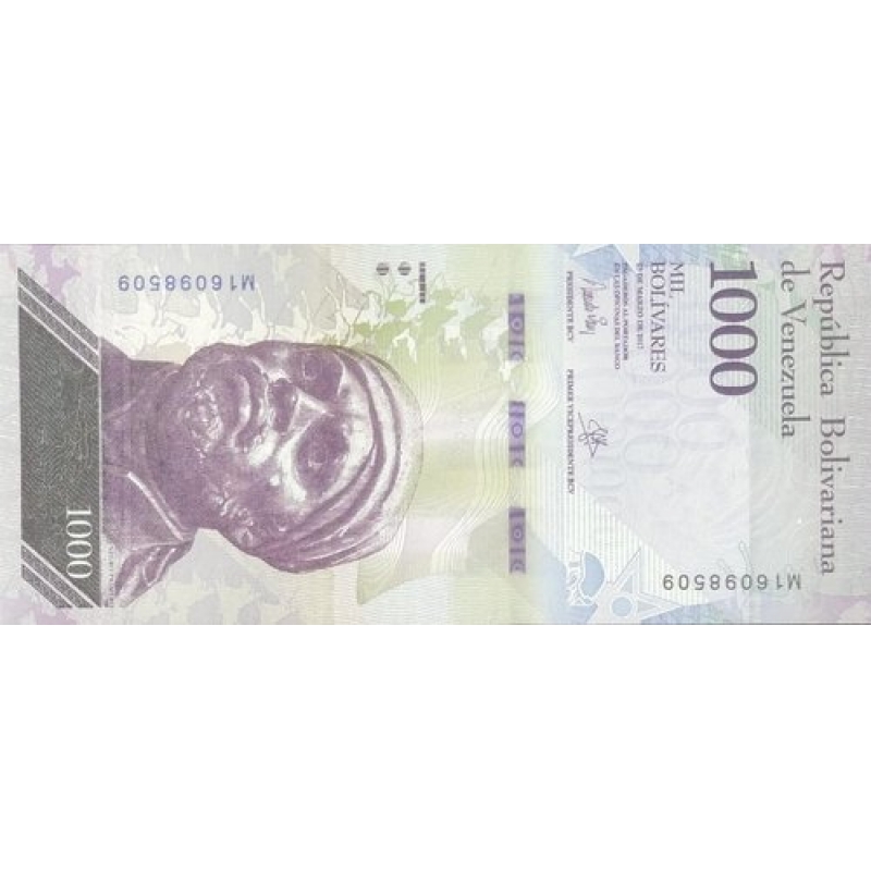 VENEZUELA - CEDULA DE 1000 BOLÍVARES FLOR DE ESTAMPA