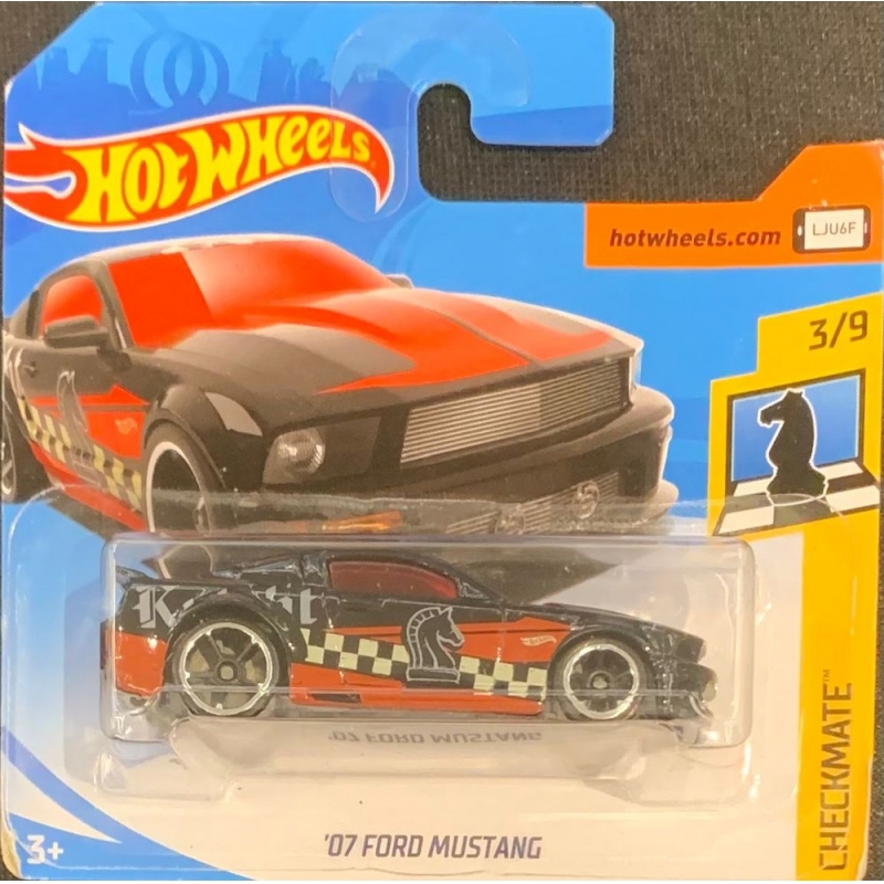 HOT WHEELS - CHECKMATE ´07 FORD MUSTANG PRETO DE 2017 3/9 COM BLISTER PEQUENO